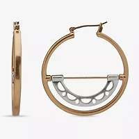 a.n.a Two Tone Womens 42.4mm Hoop Earrings