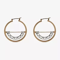 a.n.a Two Tone Womens 42.4mm Hoop Earrings