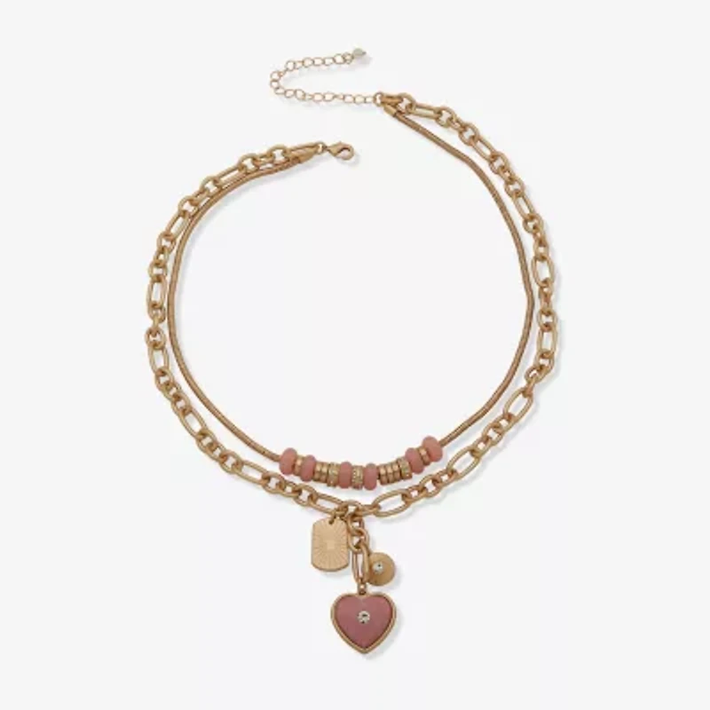 a.n.a Gold Tone Womens 16 Inch Strand Necklace