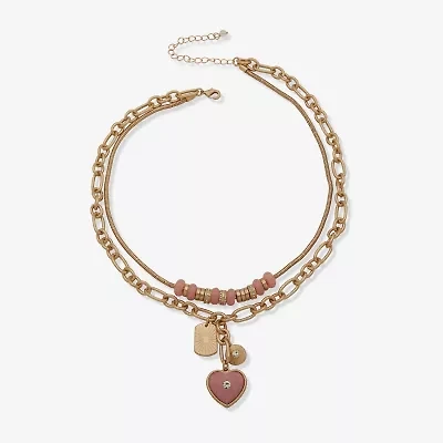 a.n.a Gold Tone Womens 16 Inch Strand Necklace