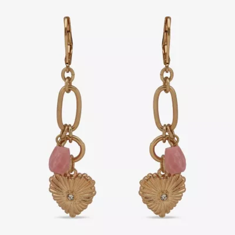 a.n.a Gold Tone Womens Heart Drop Earrings
