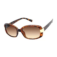 Liz Claiborne Evie An Tortoise Womens Rectangular Sunglasses