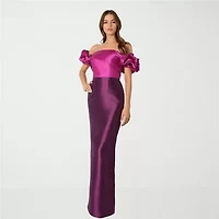 Rene by Ruiz Collection Womens Short Sleeve Evening Gown