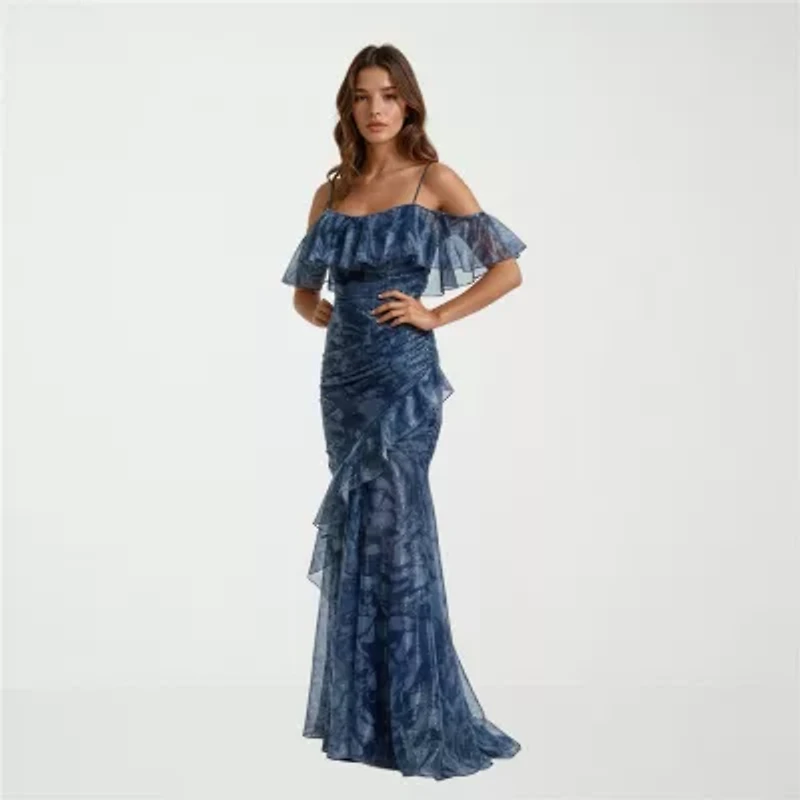 Rene by Ruiz Collection Womens Short Sleeve Evening Gown