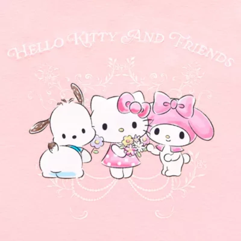 Womens Juniors Crew Neck Short Sleeve Regular Fit Hello Kitty Graphic T-Shirt