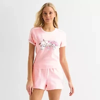 Womens Juniors Crew Neck Short Sleeve Regular Fit Hello Kitty Graphic T-Shirt