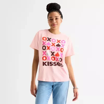 Hersheys Kisses Boyfriend Tee Womens Juniors Crew Neck Short Sleeve Oversized Graphic T-Shirt