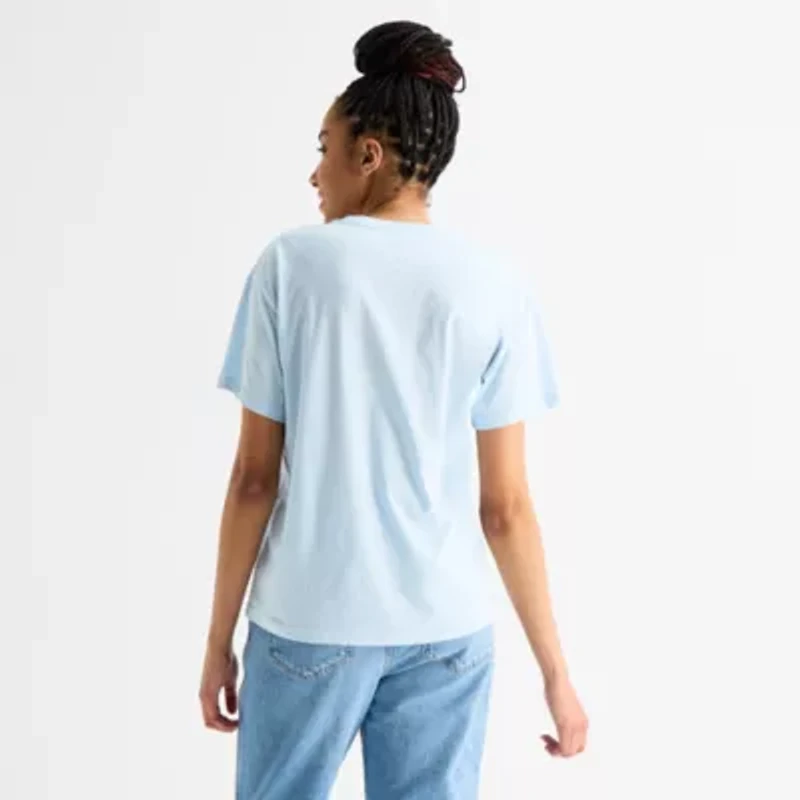 Paddington Boyfriend Tee Womens Juniors Crew Neck Short Sleeve Regular Fit Graphic T-Shirt