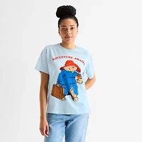 Paddington Boyfriend Tee Womens Juniors Crew Neck Short Sleeve Regular Fit Graphic T-Shirt