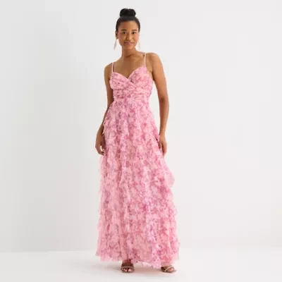 Radiante Couture Womens Juniors Floral A-Line Dress