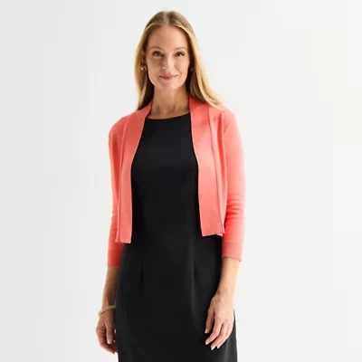 Perceptions Womens 3/4 Sleeve Shrug