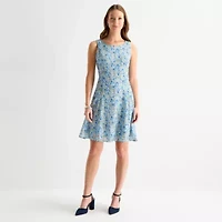 Perceptions Womens Embroidered Floral Jacket Dress