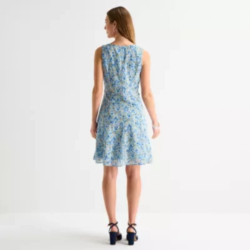 Perceptions Womens Embroidered Floral Jacket Dress