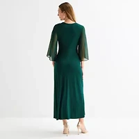 Connected Apparel Womens 3/4 Sleeve Midi Sheath Dress