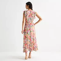 Melonie T Womens Sleeveless Floral Maxi Dress