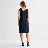 Maya Brooke Womens Pearl Trim Jacket Dress