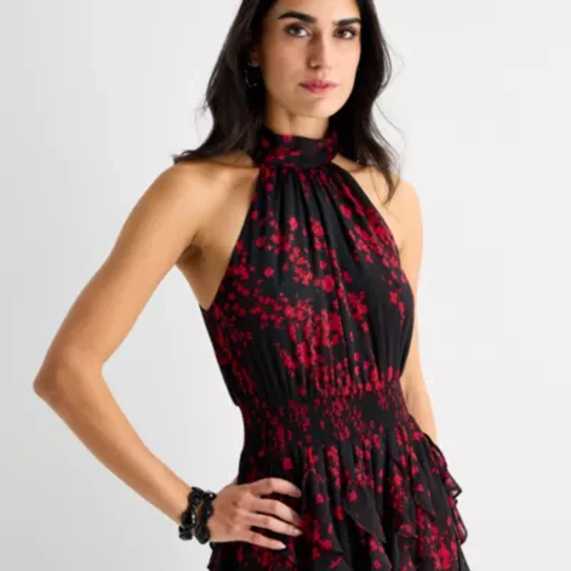 Sam And Jess Womens Sleeveless Floral Evening Gown