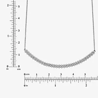 (I-J / I2-I3) Womens 1 CT. T.W. Natural White Diamond 10K White Gold Curved 18 Inch Pendant Necklace