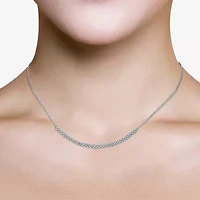 (I-J / I2-I3) Womens 1 CT. T.W. Natural White Diamond 10K White Gold Curved 18 Inch Pendant Necklace