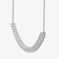 (I-J / I2-I3) Womens 1 CT. T.W. Natural White Diamond 10K White Gold Curved 18 Inch Pendant Necklace