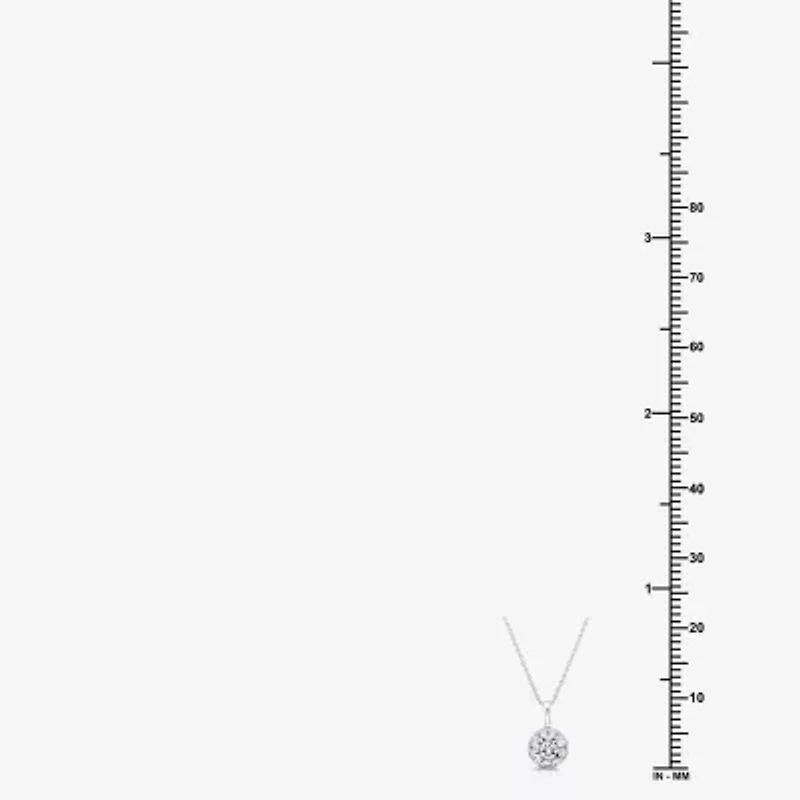 (G/Si1-Si2) Womens 1 CT. T.W. Lab Grown White Diamond Sterling Silver Round 18 Inch Pendant Necklace
