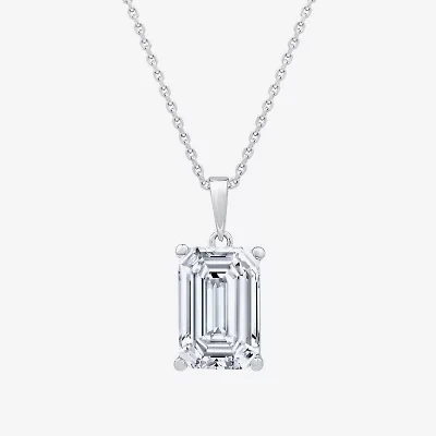 F/Vs1) Womens 5 CT. T.W. Lab Grown White Diamond 14K White Gold 18 Inch Pendant Necklace