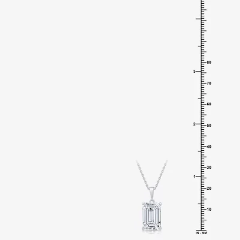F/Vs1) Womens 5 CT. T.W. Lab Grown White Diamond 14K White Gold 18 Inch Pendant Necklace