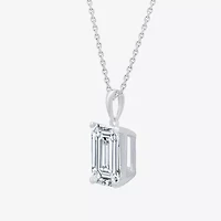 F/Vs1) Womens 5 CT. T.W. Lab Grown White Diamond 14K White Gold 18 Inch Pendant Necklace
