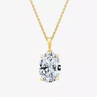 F/Vs1) Womens 5 CT. T.W. Lab Grown White Diamond 14K White Gold Oval 18 Inch Pendant Necklace