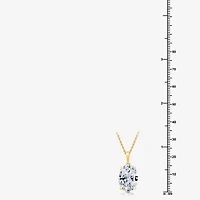 F/Vs1) Womens 5 CT. T.W. Lab Grown White Diamond 14K White Gold Oval 18 Inch Pendant Necklace