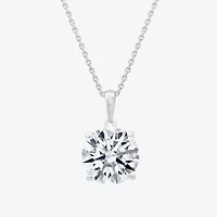 (F/Vs1) Womens 5 CT. T.W. Lab Grown White Diamond 14K White Gold Round 18 Inch Pendant Necklace