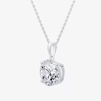 (F/Vs1) Womens 5 CT. T.W. Lab Grown White Diamond 14K White Gold Round 18 Inch Pendant Necklace