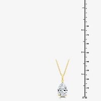 (F/Vs1) Womens 5 CT. T.W. Lab Grown White Diamond 14K Gold Pear 18 Inch Pendant Necklace