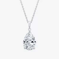 (F/Vs1) Womens 5 CT. T.W. Lab Grown White Diamond 14K Gold Pear 18 Inch Pendant Necklace