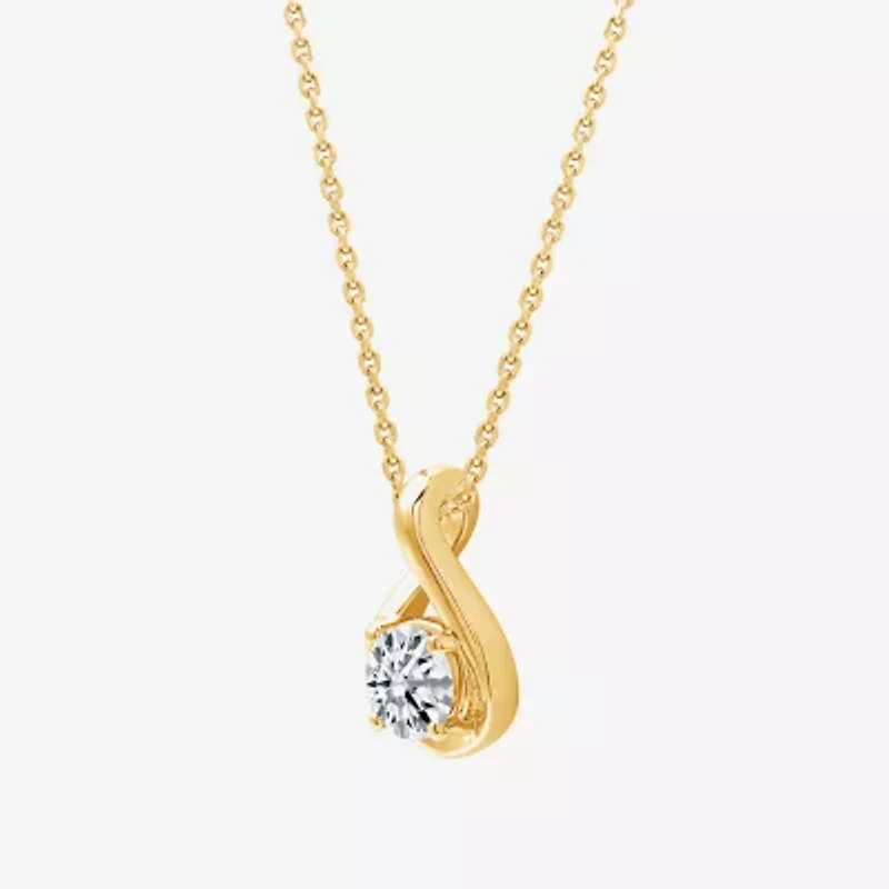 ( G/SI1-SI2) 1/2 CT. Lab-Grown Diamond Sterling Silver or 14K Gold over 18 Inch Pendant Necklace