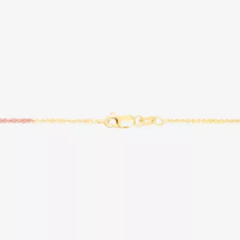 Made in Italy Womens 14K Tri-Color Gold 18 Inch Link Chain Necklace