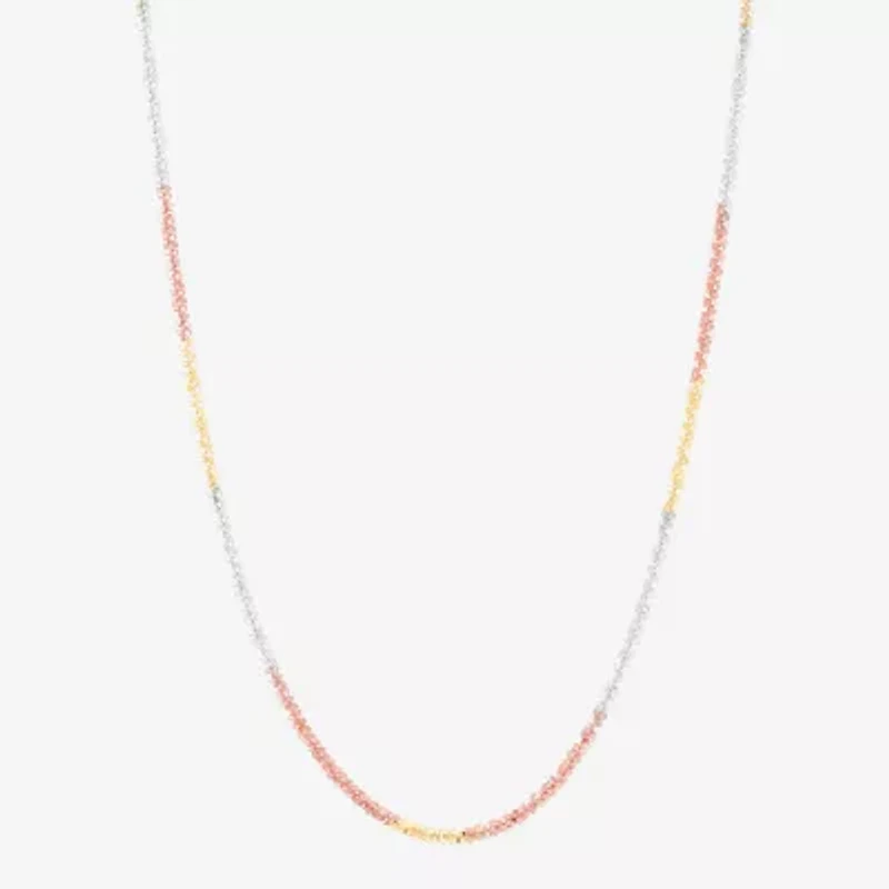 Made in Italy Womens 14K Tri-Color Gold 18 Inch Link Chain Necklace