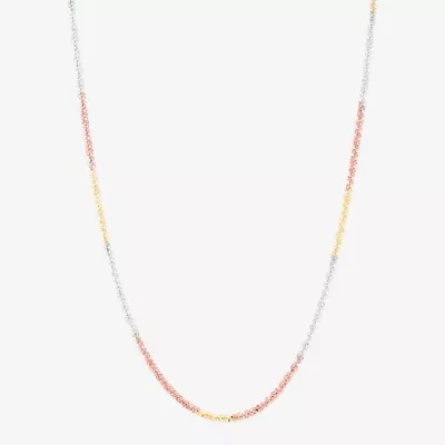 Made in Italy Womens 14K Tri-Color Gold 18 Inch Link Chain Necklace