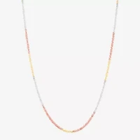 Made in Italy Womens 14K Tri-Color Gold 18 Inch Link Chain Necklace