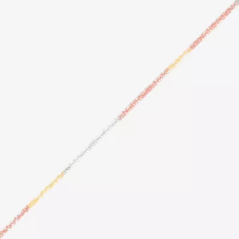 Made in Italy Womens 14K Tri-Color Gold 18 Inch Link Chain Necklace