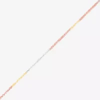 Made in Italy Womens 14K Tri-Color Gold 18 Inch Link Chain Necklace