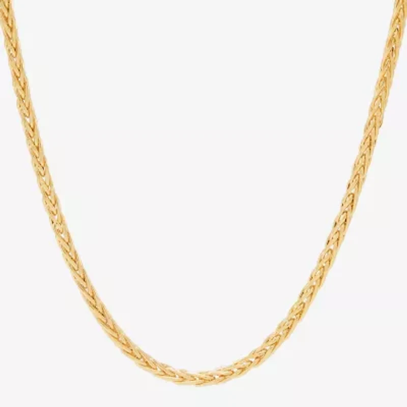 Made in Italy Womens 14K Gold 18 Inch Wheat Chain Necklace