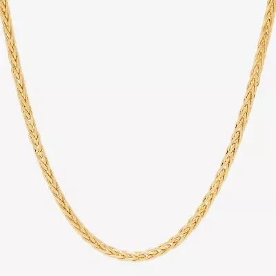 Made in Italy Womens 14K Gold 18 Inch Wheat Chain Necklace