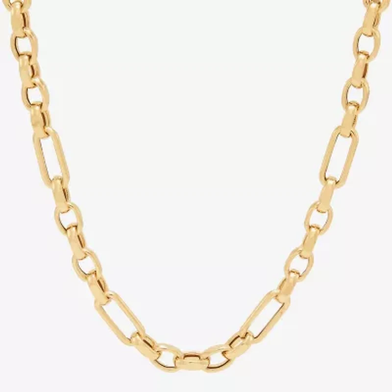 Made in Italy Womens 14K Gold 18 Inch Link Chain Necklace