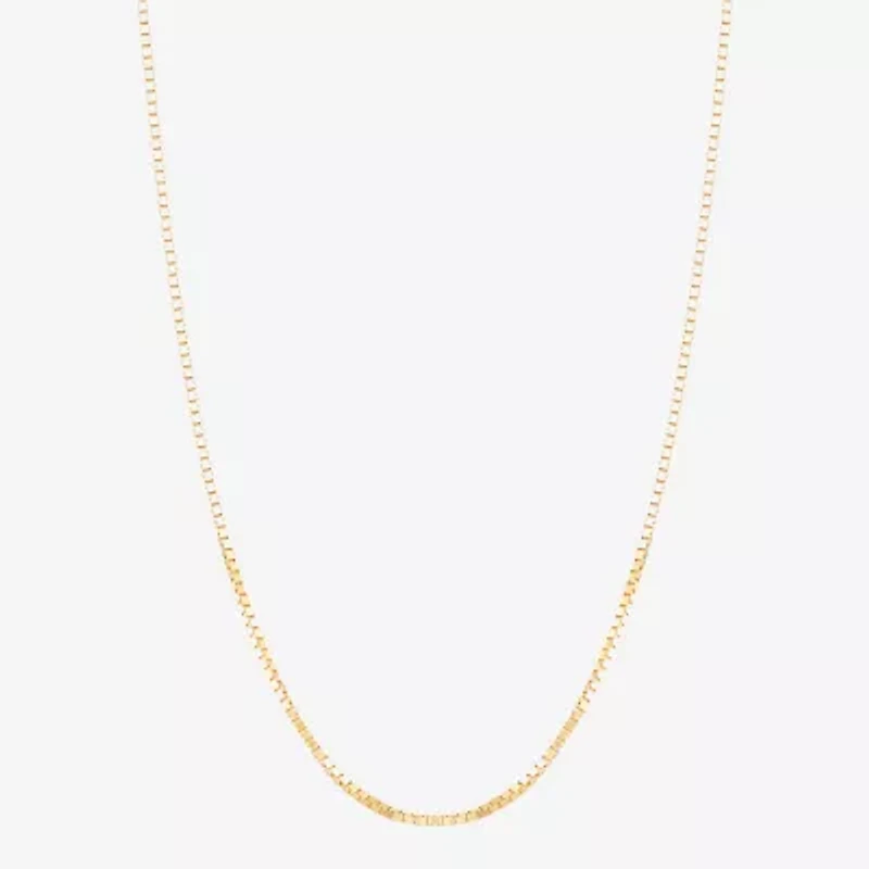 Made in Italy Womens 14K Gold 18 Inch Box Chain Necklace