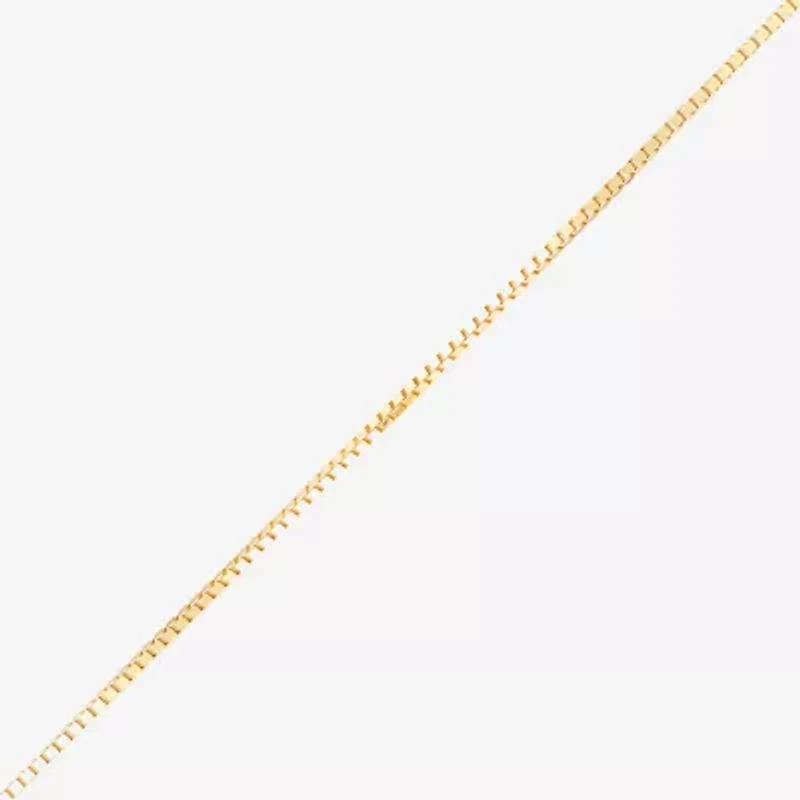 Made in Italy Womens 14K Gold Inch Box Chain Necklace