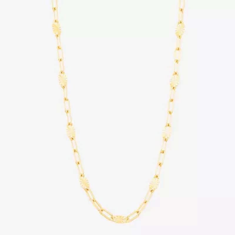 Made in Italy Womens 14K Gold 18 Inch Paperclip Chain Necklace
