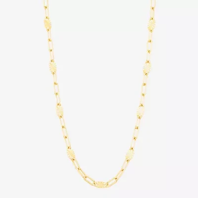 Made in Italy Womens 14K Gold 18 Inch Paperclip Chain Necklace