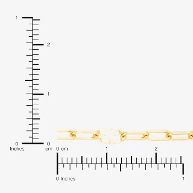 Made in Italy Womens 14K Gold 18 Inch Paperclip Chain Necklace