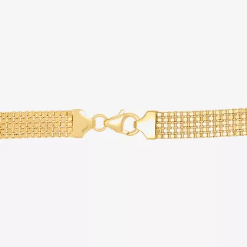 Made in Italy Womens 14K Gold 7.5 Inch Box Chain Bracelet